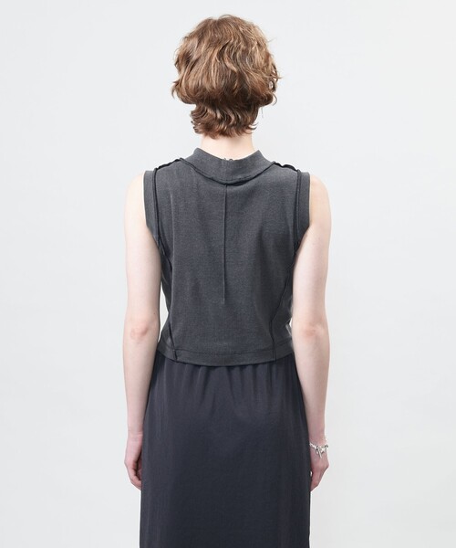 ASTRAET＞コットン ハイネック ノースリーブカットソー（Tシャツ