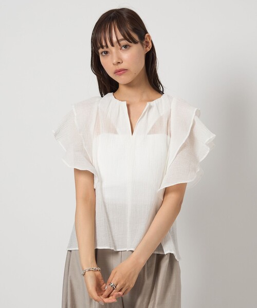 EMMEL REFINES - ＜EMMEL REFINES＞EM ヨウリュウ ラッフルスリーブ ブラウス EMMEL REFINES＞EM ヨウリュウ ラッフルスリーブ ブラウス
