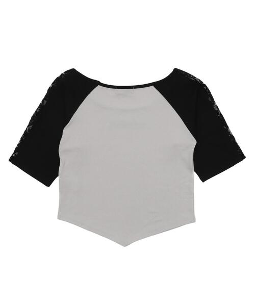 dispark(ディスパーク)の「DISPARK/袖レースグラフィックトップ(Tシャツ/カットソー・レディース・グレー/カーキ・FREE)」の17枚目の写真
