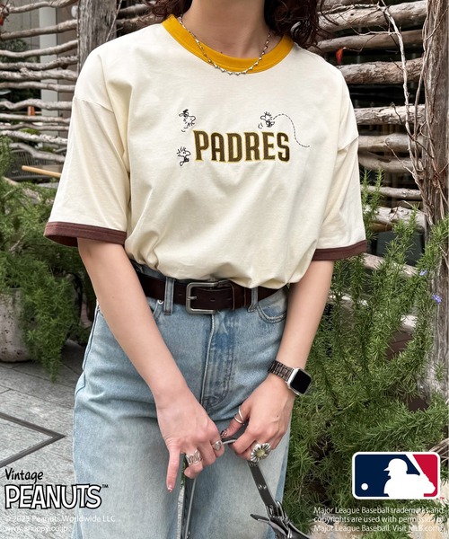 tシャツ MLB×PEANUTSコラボ SMACK リンガーTEE レディース メンズ MLB×PEANUTSコラボ SMACK リンガーTEE（Tシャツ/カットソー