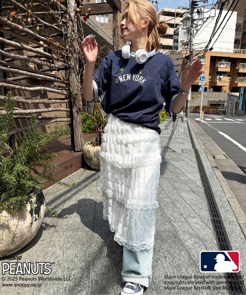 MLB×PEANUTSコラボ SMACK リンガーTEE（Tシャツ/カットソー