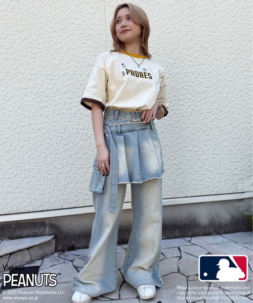 DOUBLE NAME(ダブルネーム)の「MLB×PEANUTSコラボ SMACK リンガーTEE(Tシャツ/カットソー・レディース・オレンジ系その他/ネイビー/オフホワイト/ブラウン系その他2・FREE)」の9枚目の写真