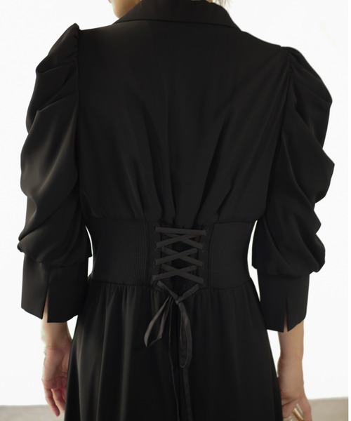 My shawty(マイシャウティー)の「tailored day dress(ドレス・レディース・ブラック/ブルーパープル/ダークベージュ・FREE)」の19枚目の写真