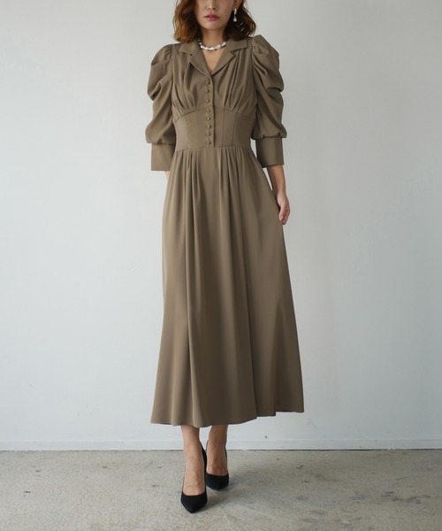 My shawty(マイシャウティー)の「tailored day dress(ドレス・レディース・ブラック/ブルーパープル/ダークベージュ・FREE)」の10枚目の写真