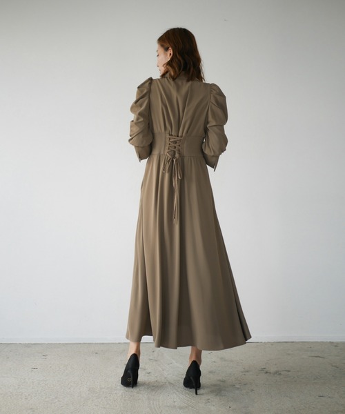 My shawty(マイシャウティー)の「tailored day dress(ドレス・レディース・ブラック/ブルーパープル/ダークベージュ・FREE)」の8枚目の写真