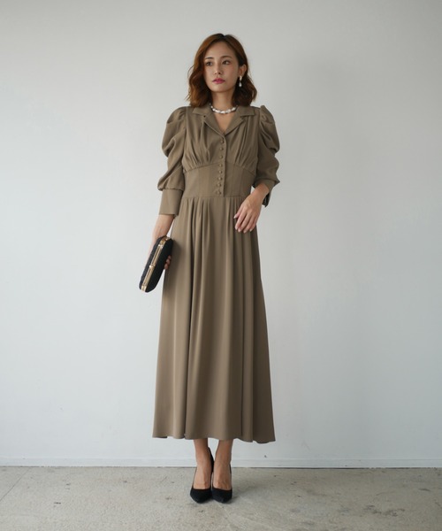 My shawty(マイシャウティー)の「tailored day dress(ドレス・レディース・ブラック/ブルーパープル/ダークベージュ・FREE)」の7枚目の写真