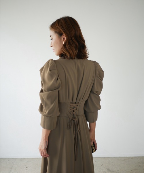 My shawty(マイシャウティー)の「tailored day dress(ドレス・レディース・ブラック/ブルーパープル/ダークベージュ・FREE)」の11枚目の写真