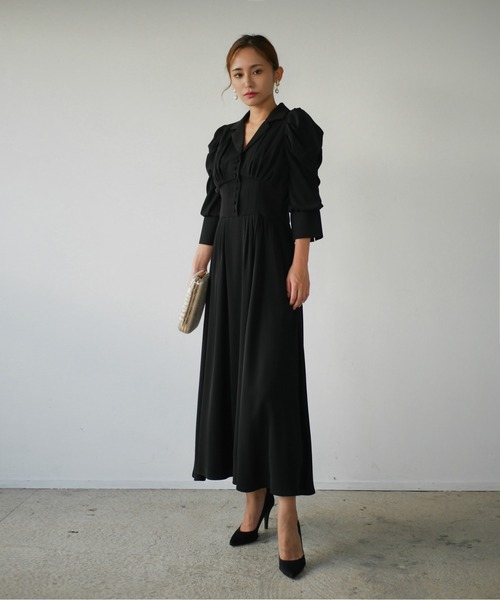 My shawty(マイシャウティー)の「tailored day dress(ドレス・レディース・ブラック/ブルーパープル/ダークベージュ・FREE)」の15枚目の写真