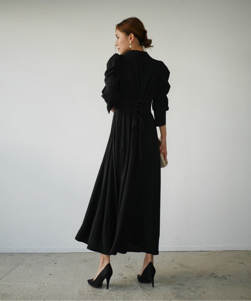 My shawty(マイシャウティー)の「tailored day dress(ドレス・レディース・ブラック/ブルーパープル/ダークベージュ・FREE)」の14枚目の写真
