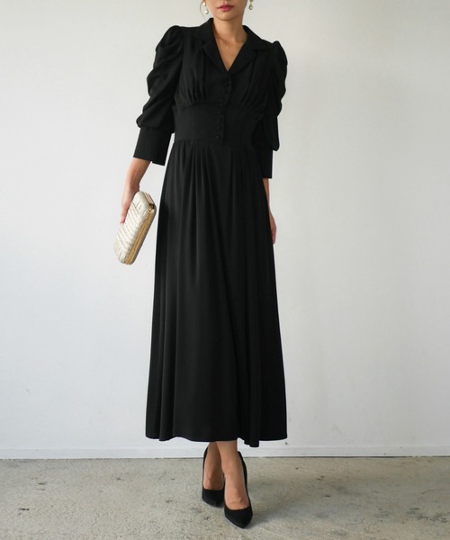 My shawty(マイシャウティー)の「tailored day dress(ドレス・レディース・ブラック/ブルーパープル/ダークベージュ・FREE)」の16枚目の写真