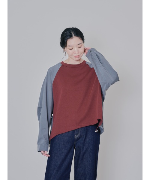 DOLLUPOOPS(ドールアップウップス)の「タックスリーブ配色トップス(Tシャツ/カットソー・レディース・ブラック/オフホワイト/チャコールグレー/レッド・38)」の14枚目の写真