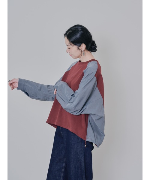 DOLLUPOOPS(ドールアップウップス)の「タックスリーブ配色トップス(Tシャツ/カットソー・レディース・ブラック/オフホワイト/チャコールグレー/レッド・38)」の15枚目の写真