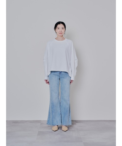 DOLLUPOOPS（ドールアップウップス）の「タックスリーブ配色トップス（Tシャツ/カットソー・レディース・ブラック/オフホワイト/チャコールグレー/レッド・38）」の10枚目の写真