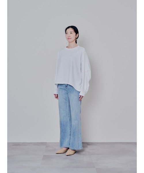 DOLLUPOOPS（ドールアップウップス）の「タックスリーブ配色トップス（Tシャツ/カットソー・レディース・ブラック/オフホワイト/チャコールグレー/レッド・38）」の11枚目の写真