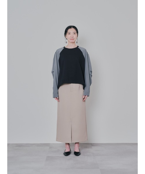 DOLLUPOOPS（ドールアップウップス）の「タックスリーブ配色トップス（Tシャツ/カットソー・レディース・ブラック/オフホワイト/チャコールグレー/レッド・38）」の20枚目の写真