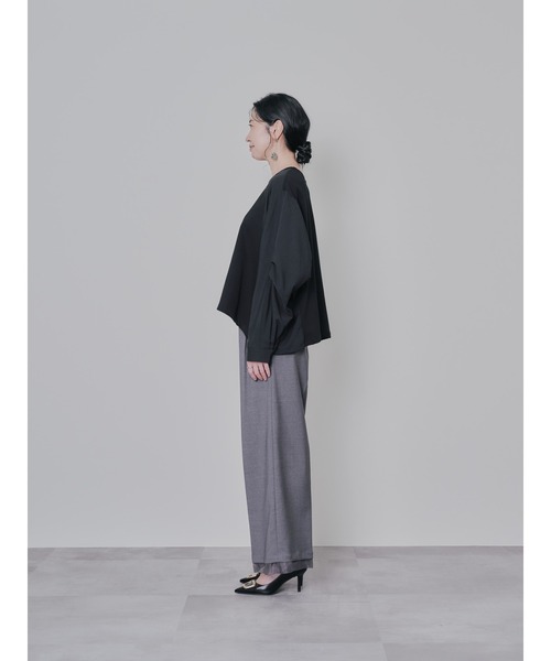 DOLLUPOOPS（ドールアップウップス）の「タックスリーブ配色トップス（Tシャツ/カットソー・レディース・ブラック/オフホワイト/チャコールグレー/レッド・38）」の15枚目の写真