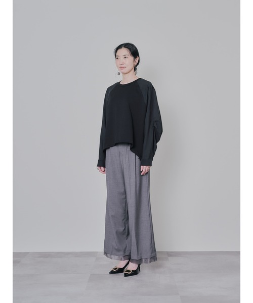 DOLLUPOOPS（ドールアップウップス）の「タックスリーブ配色トップス（Tシャツ/カットソー・レディース・ブラック/オフホワイト/チャコールグレー/レッド・38）」の16枚目の写真