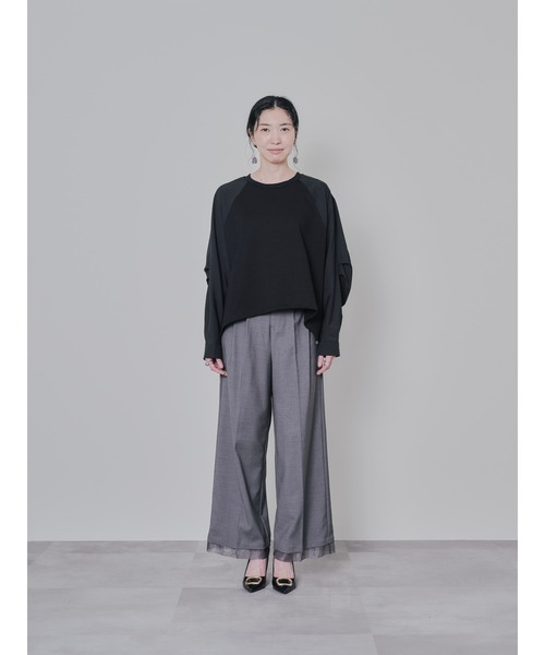 DOLLUPOOPS（ドールアップウップス）の「タックスリーブ配色トップス（Tシャツ/カットソー・レディース・ブラック/オフホワイト/チャコールグレー/レッド・38）」の17枚目の写真