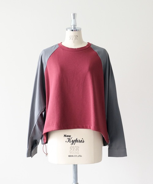 DOLLUPOOPS(ドールアップウップス)の「タックスリーブ配色トップス(Tシャツ/カットソー・レディース・ブラック/オフホワイト/チャコールグレー/レッド・38)」の6枚目の写真