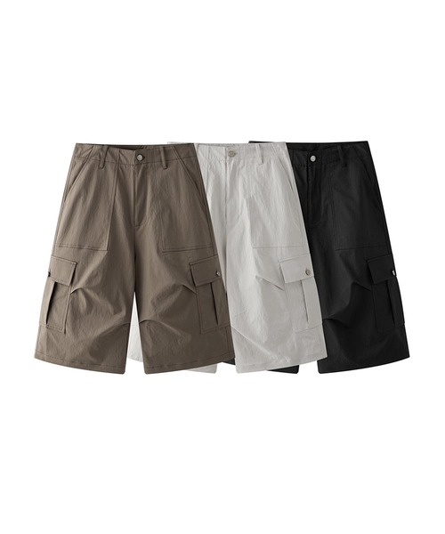 HOOK(フック)の「ルーズフィットカーゴショーツ (SS)(カーゴパンツ・メンズ・ホワイト/ブラック/ベージュ・MEDIUM/LARGE/X-LARGE)」の4枚目の写真