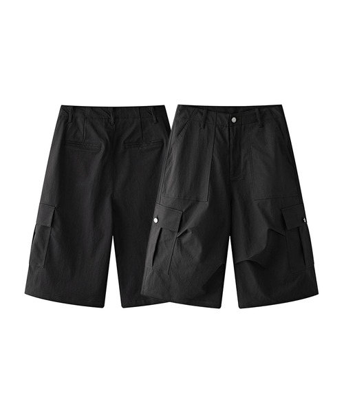 最終値下げ❣️ 新品シルク混タフタカーゴパンツ　ブラック　サイズ1 ワンフォークロージング 1111clothing カーゴパンツ メンズ