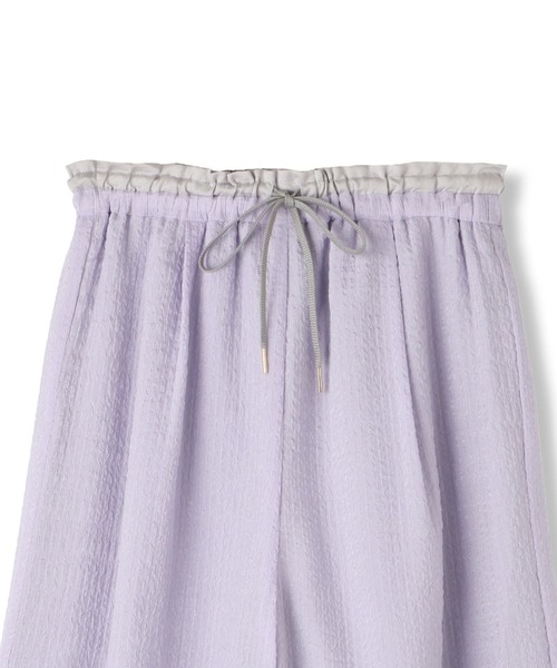 QUEENS COURT（クイーンズコート）の「日本製シャーリングイージーパンツ≪手洗い可能≫（その他パンツ・レディース・パープル/ブラック/オフホワイト・M）」の6枚目の写真