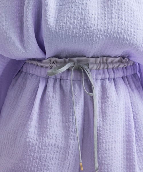 QUEENS COURT（クイーンズコート）の「日本製シャーリングイージーパンツ≪手洗い可能≫（その他パンツ・レディース・パープル/ブラック/オフホワイト・M）」の9枚目の写真