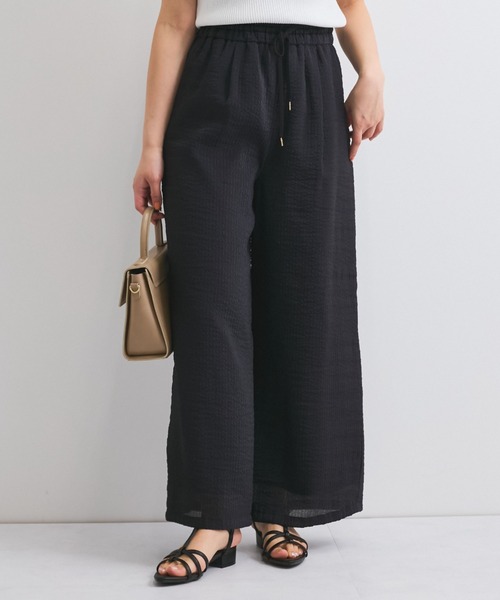 QUEENS COURT（クイーンズコート）の「日本製シャーリングイージーパンツ≪手洗い可能≫（その他パンツ・レディース・パープル/ブラック/オフホワイト・M）」の20枚目の写真