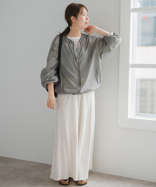 WEB限定 シアーフロントZIPブルゾン グレーSpick and Span Spick & Span（スピックアンドスパン）の「《一部店舗+WEB限定》シアー