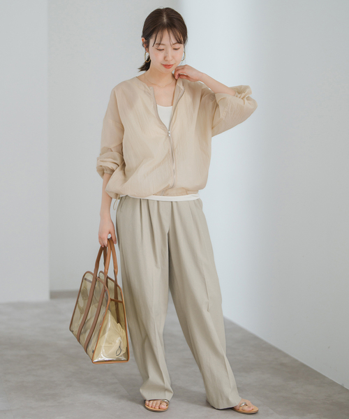 Spick & Span シアーナイロンジップブルゾン Spick & Span シアーナイロンジップブルゾン