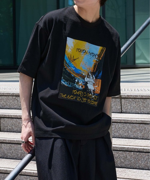 epnok(エプノック)の「グラフィックルーズ半袖Tee(Tシャツ/カットソー・メンズ・ホワイト系3/ブラック系2/ホワイト系1/ホワイト系2/ブラック系1/ブラック系3・SMALL/MEDIUM/LARGE)」の5枚目の写真