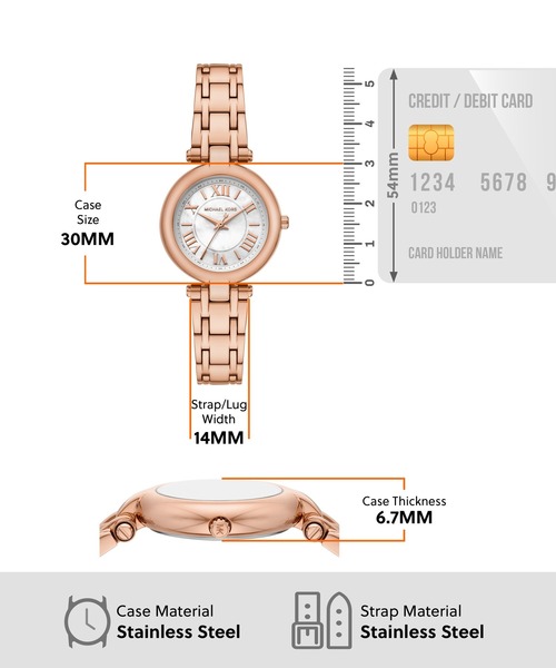 MICHAEL KORS（マイケルコース）の「マイケル・コース 腕時計 レディース アナログ ステンレス MK4893（アナログ腕時計・レディース・ピンクゴールド・FREE）」の5枚目の写真