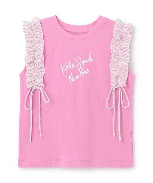 セール】ガールズ ストライプラッフルスリーブTシャツ（Tシャツ