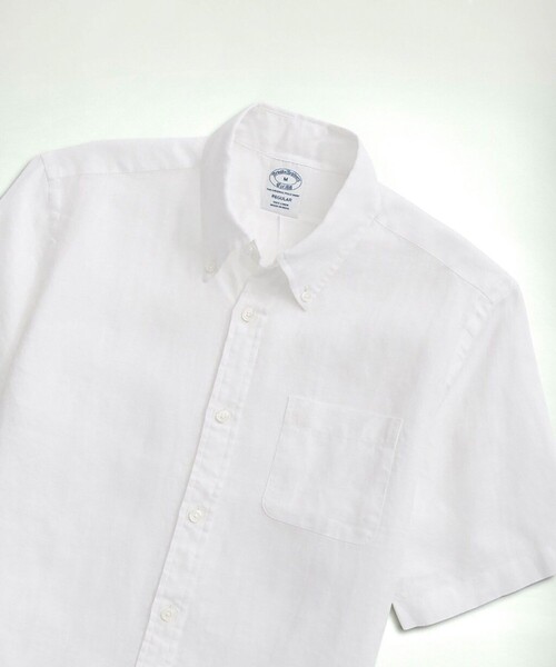 BROOKS BROTHERS(ブルックスブラザーズ)の「アイリッシュリネン ショートスリーブ スポーツシャツ Regular Fit(シャツ/ブラウス・メンズ・グリーン/ホワイト/ライトブルー/パープル・LARGE/SMALL/MEDIUM/X-LARGE)」の5枚目の写真