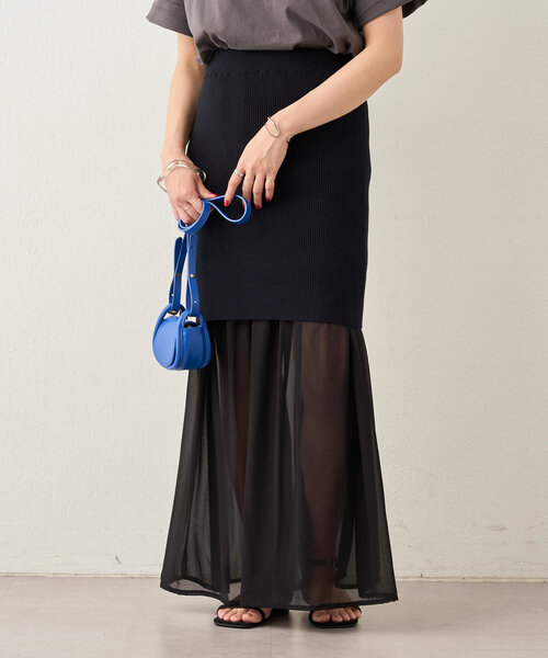 SHENERY（シーナリー）の「2WAYレイヤードフレアスカート（スカート・レディース・オフホワイト/ブラック・38/36）」の6枚目の写真