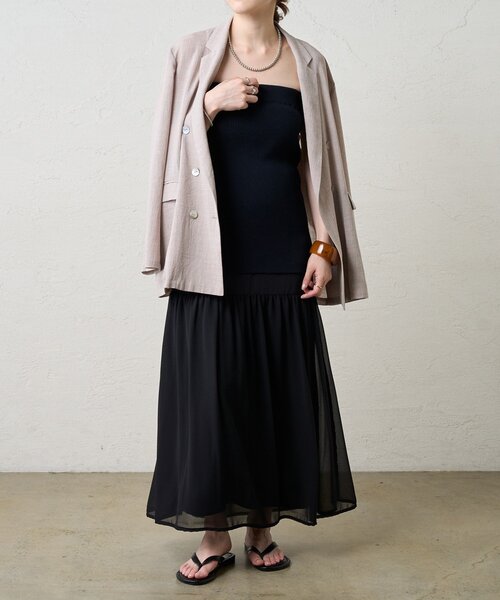 SHENERY（シーナリー）の「2WAYレイヤードフレアスカート（スカート・レディース・オフホワイト/ブラック・38/36）」の10枚目の写真