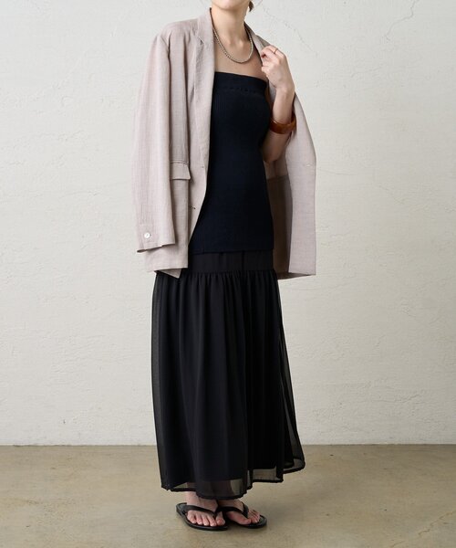 SHENERY（シーナリー）の「2WAYレイヤードフレアスカート（スカート・レディース・オフホワイト/ブラック・38/36）」の16枚目の写真