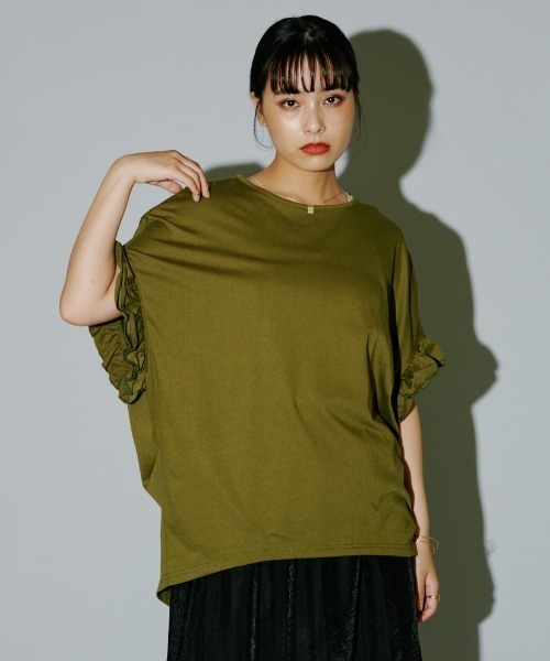 セール】フリルルーズカットプルオーバー（Tシャツ/カットソー