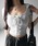 me+em select�i�~�[���Z���N�g�j�́u�y �Scolor �z���[�X�A�b�v�t�����g���{�������V���[�g�s�V���c �^ lace up front ribbon short sleeve short slim T-shirt�iT�V���c/�J�b�g�\�[�j�v�b�z���C�g