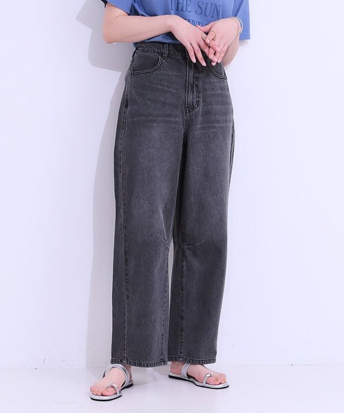 Cutie Blonde（キューティーブロンド）の「【S-LL】大人のこなれ見えスタイルに カーブデニムパンツ（デニムパンツ・レディース・ライトブルー/グレー・04/03/01/02）」の4枚目の写真