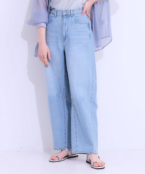 Cutie Blonde（キューティーブロンド）の「【S-LL】大人のこなれ見えスタイルに カーブデニムパンツ（デニムパンツ・レディース・ライトブルー/グレー・04/03/01/02）」の7枚目の写真