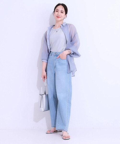 Cutie Blonde（キューティーブロンド）の「【S-LL】大人のこなれ見えスタイルに カーブデニムパンツ（デニムパンツ・レディース・ライトブルー/グレー・04/03/01/02）」の9枚目の写真