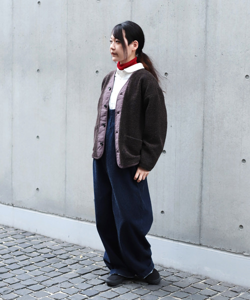 OMNIGOD（オムニゴッド）の「[OMNIGOD womens / オムニゴッド] リサイクルウールパイル ミリタリーカーディガン（カーディガン/ボレロ・レディース・ブラック/ブラウン/グレー・0）」の8枚目の写真