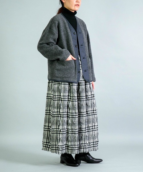 OMNIGOD（オムニゴッド）の「[OMNIGOD womens / オムニゴッド] リサイクルウールパイル ミリタリーカーディガン（カーディガン/ボレロ・レディース・ブラック/ブラウン/グレー・0）」の22枚目の写真