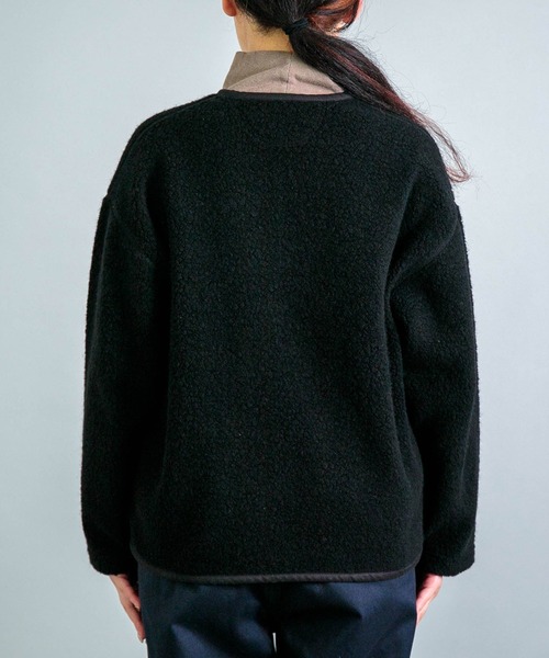 OMNIGOD（オムニゴッド）の「[OMNIGOD womens / オムニゴッド] リサイクルウールパイル ミリタリーカーディガン（カーディガン/ボレロ・レディース・ブラック/ブラウン/グレー・0）」の19枚目の写真