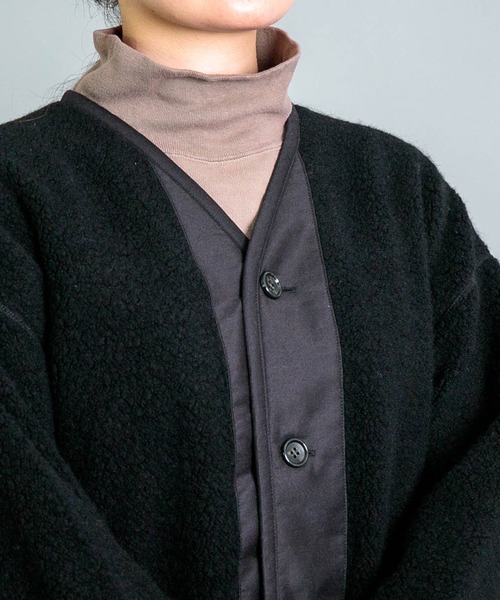 OMNIGOD（オムニゴッド）の「[OMNIGOD womens / オムニゴッド] リサイクルウールパイル ミリタリーカーディガン（カーディガン/ボレロ・レディース・ブラック/ブラウン/グレー・0）」の20枚目の写真
