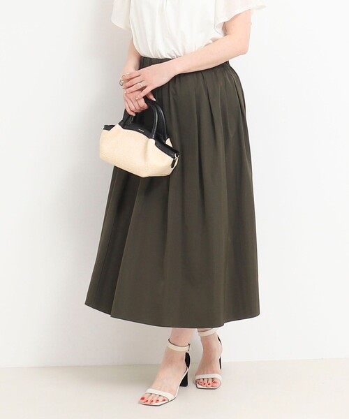 MICO COULIER（ミコクリエ）の「リバーシブルタフタスカート（スカート・レディース・オリーブ/グレイッシュブルー/モカ・38/36）」の3枚目の写真