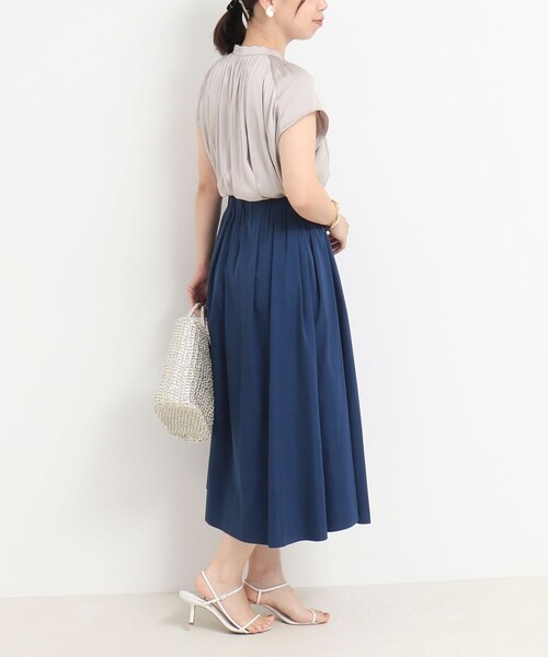 MICO COULIER（ミコクリエ）の「リバーシブルタフタスカート（スカート・レディース・オリーブ/グレイッシュブルー/モカ・38/36）」の6枚目の写真