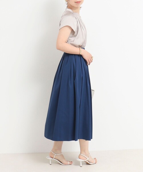 MICO COULIER（ミコクリエ）の「リバーシブルタフタスカート（スカート・レディース・オリーブ/グレイッシュブルー/モカ・38/36）」の7枚目の写真