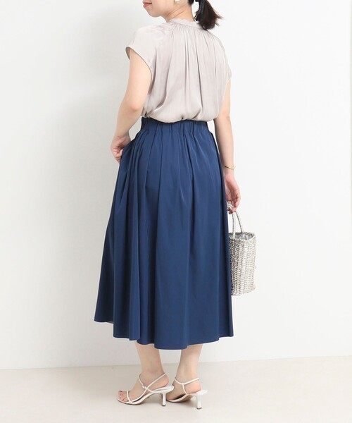 MICO COULIER（ミコクリエ）の「リバーシブルタフタスカート（スカート・レディース・オリーブ/グレイッシュブルー/モカ・38/36）」の8枚目の写真